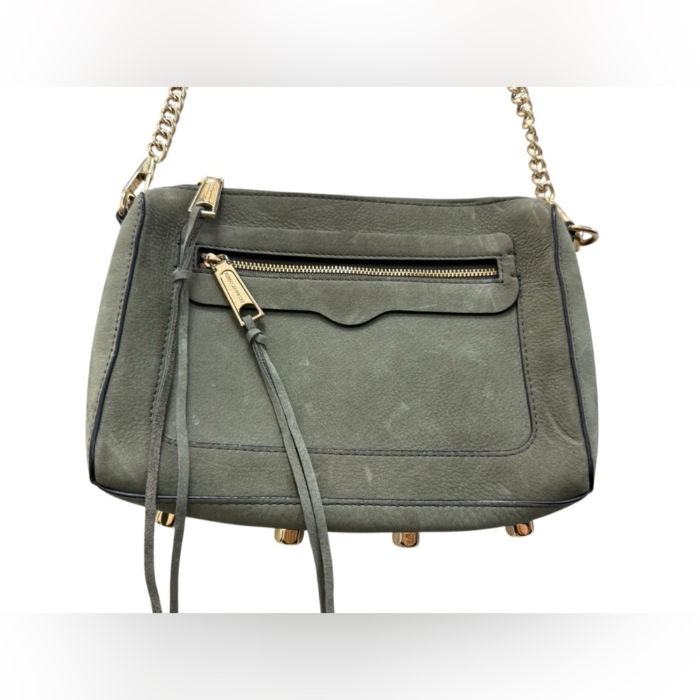 Rebecca Minkoff Avery Crossbody in Sage Green Suede - Picture 2 of 5